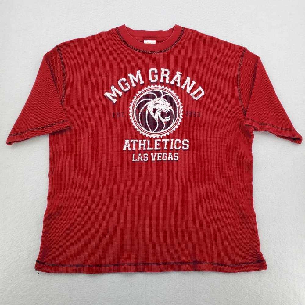 Vintage MGM Grand Athletics Las Vegas Thermal Shirt Size XXL Made In USA